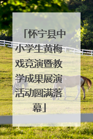 怀宁县中小学生黄梅戏竞演暨教学成果展演活动圆满落幕