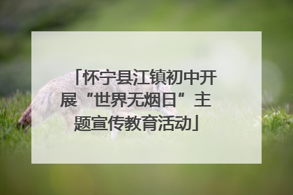 怀宁县江镇初中开展“世界无烟日”主题宣传教育活动