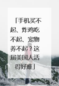 手机买不起、炸鸡吃不起、宠物养不起？这届美国人活得好难