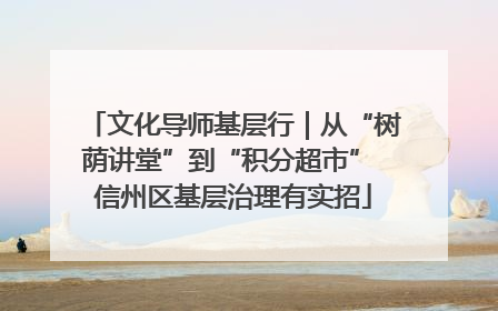 文化导师基层行｜从“树荫讲堂”到“积分超市” 信州区基层治理有实招