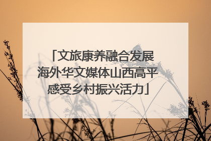 文旅康养融合发展 海外华文媒体山西高平感受乡村振兴活力