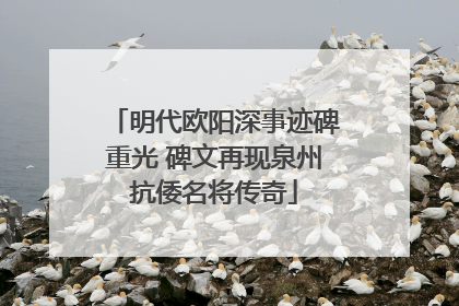 明代欧阳深事迹碑重光 碑文再现泉州抗倭名将传奇