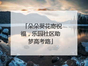 朵朵葵花寄祝福，乐园社区助梦高考路