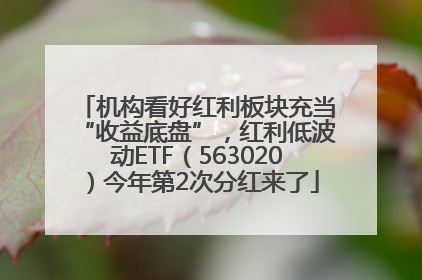 机构看好红利板块充当“收益底盘”，红利低波动ETF（563020）今年第2次分红来了