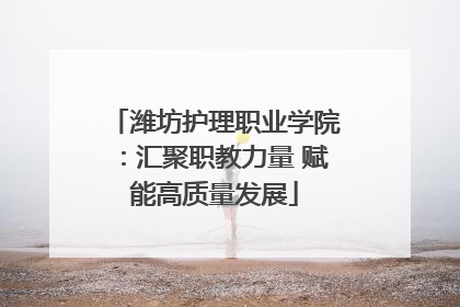 潍坊护理职业学院：汇聚职教力量 赋能高质量发展