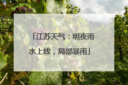 江苏天气：明夜雨水上线，局部暴雨