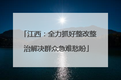 江西：全力抓好整改整治解决群众急难愁盼