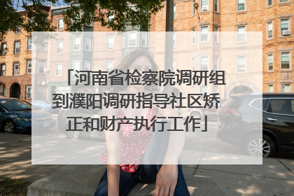 河南省检察院调研组到濮阳调研指导社区矫正和财产执行工作