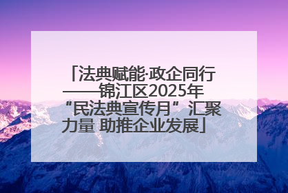 法典赋能·政企同行——锦江区2025年“民法典宣传月”汇聚力量 助推企业发展