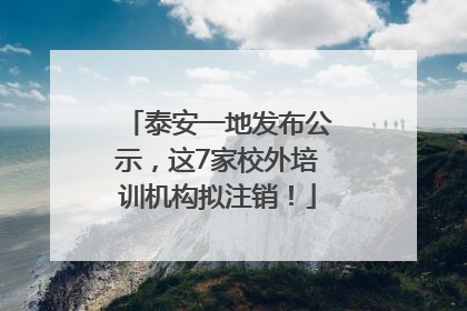 泰安一地发布公示，这7家校外培训机构拟注销！