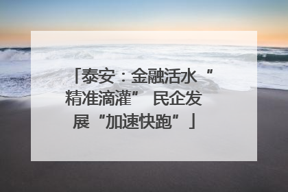 泰安：金融活水“精准滴灌” 民企发展“加速快跑”