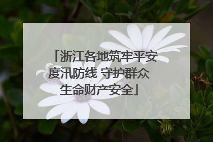 浙江各地筑牢平安度汛防线 守护群众生命财产安全