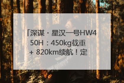 深谋・星汉一号HW450H：450kg载重+ 820km续航！定义低空运力新标准