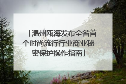 温州瓯海发布全省首个时尚流行行业商业秘密保护操作指南