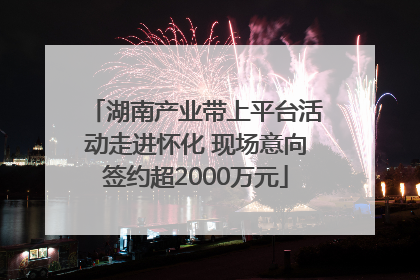 湖南产业带上平台活动走进怀化 现场意向签约超2000万元