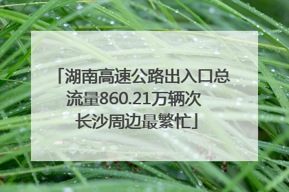 湖南高速公路出入口总流量860.21万辆次 长沙周边最繁忙