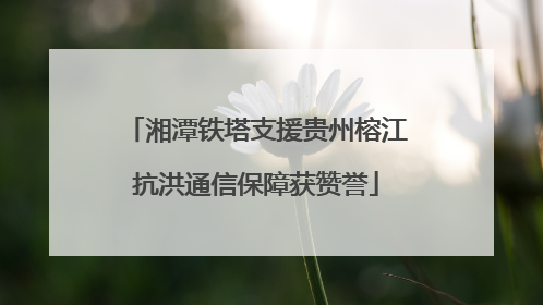 湘潭铁塔支援贵州榕江抗洪通信保障获赞誉