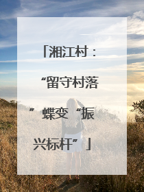 湘江村：“留守村落”蝶变“振兴标杆”