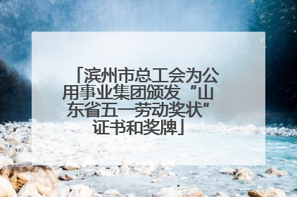 滨州市总工会为公用事业集团颁发“山东省五一劳动奖状”证书和奖牌