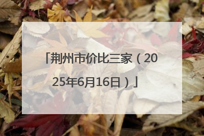 荆州市价比三家（2025年6月16日）