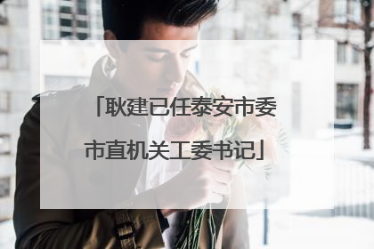 耿建已任泰安市委市直机关工委书记
