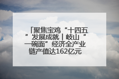 聚焦宝鸡“十四五”发展成就丨岐山“一碗面”经济全产业链产值达162亿元 入选全国典型县