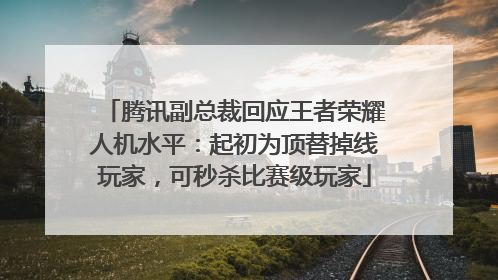 腾讯副总裁回应王者荣耀人机水平：起初为顶替掉线玩家，可秒杀比赛级玩家