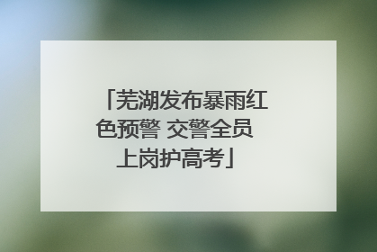 芜湖发布暴雨红色预警 交警全员上岗护高考