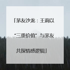 茅友沙龙：王莉以“三重价值”与茅友共探情感逻辑