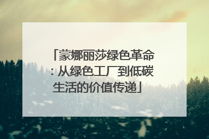 蒙娜丽莎绿色革命：从绿色工厂到低碳生活的价值传递