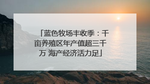蓝色牧场丰收季：千亩养殖区年产值超三千万 海产经济活力足