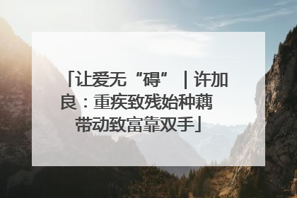 让爱无“碍”｜许加良：重疾致残始种藕 带动致富靠双手