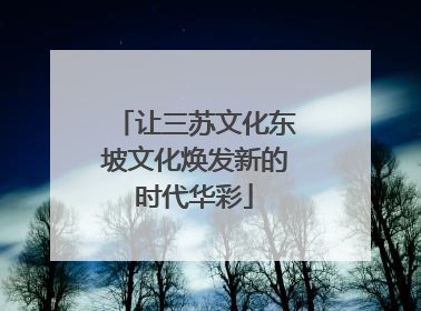 让三苏文化东坡文化焕发新的时代华彩