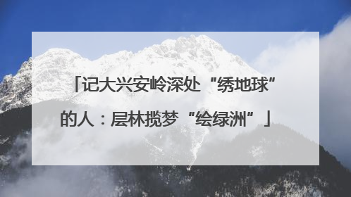 记大兴安岭深处“绣地球”的人：层林揽梦“绘绿洲”