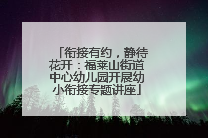衔接有约，静待花开：福莱山街道中心幼儿园开展幼小衔接专题讲座
