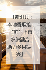 衡阳县：本地香瓜抢“鲜”上市 农旅融合助力乡村振兴