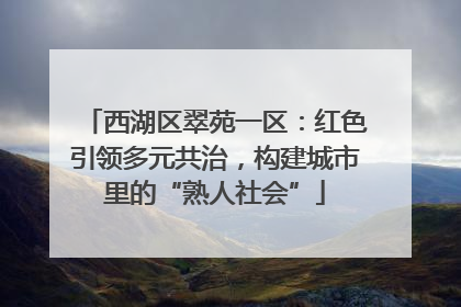 西湖区翠苑一区：红色引领多元共治，构建城市里的“熟人社会”