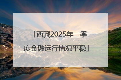 西藏2025年一季度金融运行情况平稳