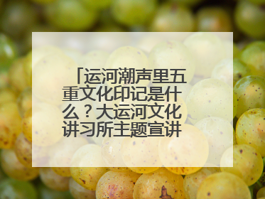 运河潮声里五重文化印记是什么？大运河文化讲习所主题宣讲为市民揭秘