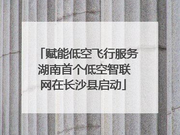 赋能低空飞行服务 湖南首个低空智联网在长沙县启动