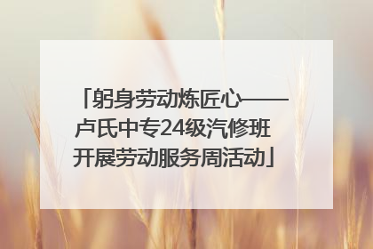 躬身劳动炼匠心——卢氏中专24级汽修班开展劳动服务周活动