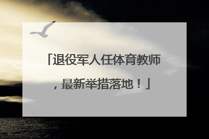 退役军人任体育教师，最新举措落地！