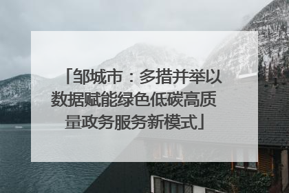 邹城市：多措并举以数据赋能绿色低碳高质量政务服务新模式