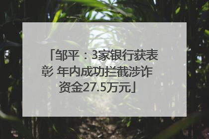 邹平：3家银行获表彰 年内成功拦截涉诈资金27.5万元
