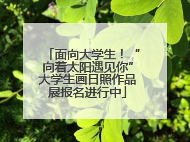 面向大学生！“向着太阳遇见你”大学生画日照作品展报名进行中