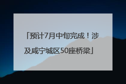 预计7月中旬完成！涉及咸宁城区50座桥梁