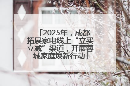 2025年，成都拓展家电线上“立买立减”渠道，开展蓉城家庭焕新行动