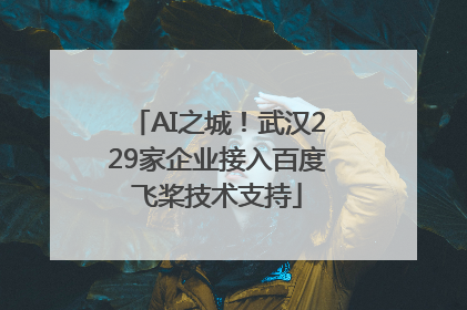 AI之城！武汉229家企业接入百度飞桨技术支持